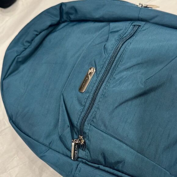 Travelon Anti-Theft Essentials Backpack Teal Peacock RFID Pockets LED Travel bag - Picture 11 of 16